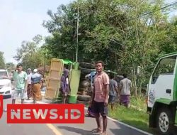 Laka Tunggal di Jalan Raya Manding, Sumenep: Mobil Truck Oleng, Tidak Ada Korban Jiwa
